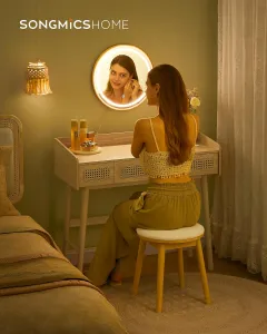 VASAGLE Toaletný stolík so zrkadlom BOHO 3 zásuvky