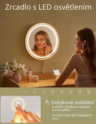 VASAGLE Toaletný stolík so zrkadlom BOHO 3 zásuvky