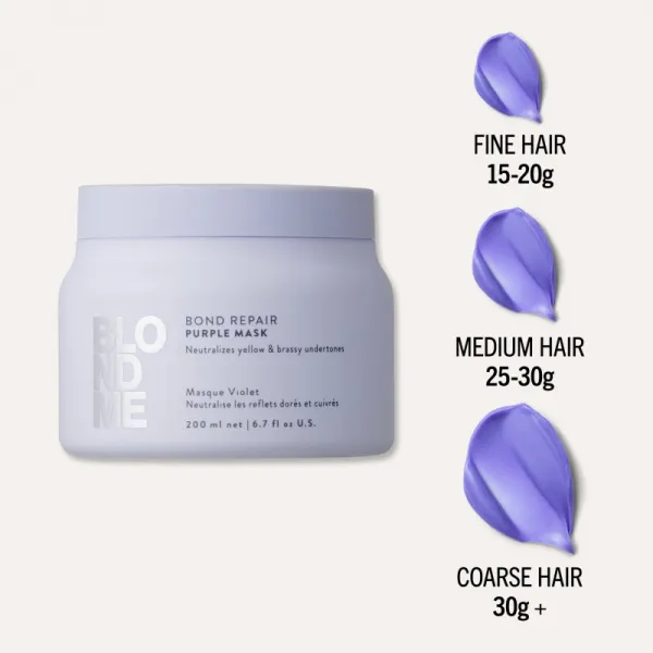 Schwarzkopf Professional Blondme Bond Repair Purple Mask maska na vlasy neutralizujúci žlté tóny 200 ml