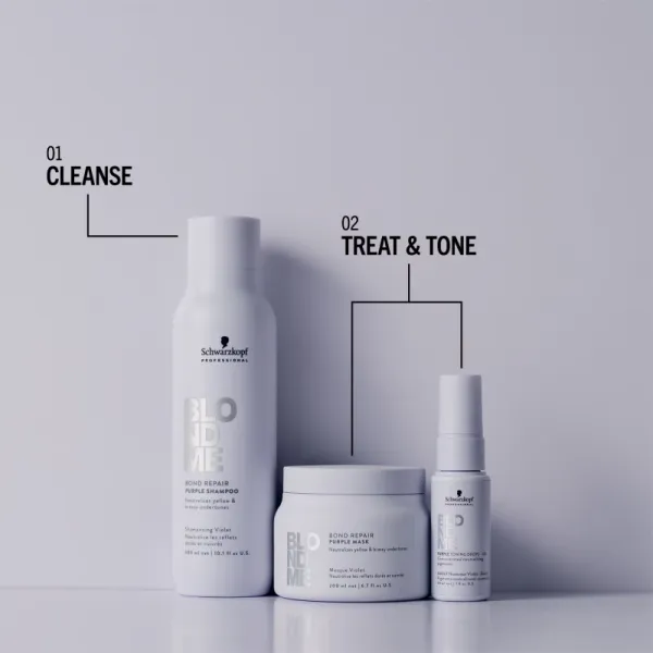 Schwarzkopf Professional Blondme Bond Repair Purple Mask maska na vlasy neutralizujúci žlté tóny 200 ml