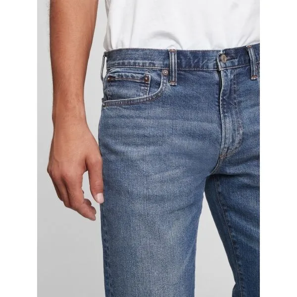 Modré pánske straight fit džínsy GAP