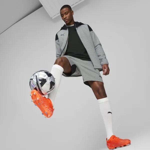 Puma TEAMCUP CASUALS HOODED JACKET Pánska športová bunda, tmavo sivá, veľkosť