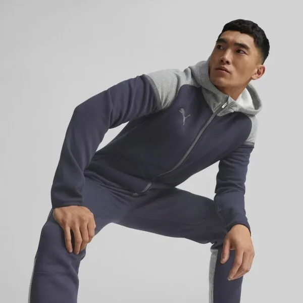 Puma TEAMCUP CASUALS HOODED JACKET Pánska športová bunda, tmavo modrá, veľkosť