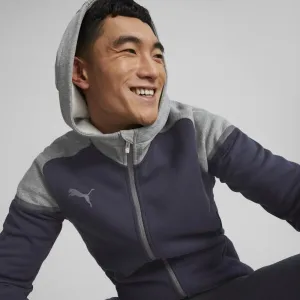 Puma TEAMCUP CASUALS HOODED JACKET Pánska športová bunda, tmavo modrá, veľkosť