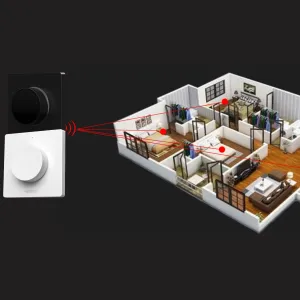 LEDprodukt LED ovládač RF6  1 okruh otočný nástenný - 2,4GHz - čierny