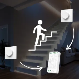 LEDprodukt LED ovládač RF6  1 okruh otočný nástenný - 2,4GHz - čierny