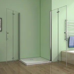 H K - Štvorcový sprchovací kút MELODY R909, 90x90 cm sa zalamovacím dverami SE-MELODYR909