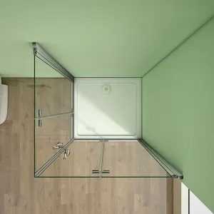 H K - Štvorcový sprchovací kút MELODY R909, 90x90 cm sa zalamovacím dverami SE-MELODYR909