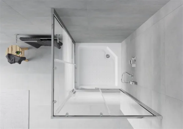 MEXEN/S - Rio štvorcový sprchovací kút 90 x 90, dekor, chróm + vanička Rio 860-090-090-01-20-4510