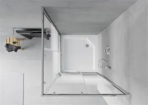 MEXEN/S - Rio štvorcový sprchovací kút 90 x 90, dekor, chróm + vanička Rio 860-090-090-01-20-4510