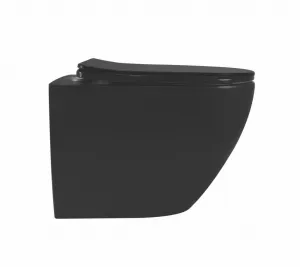 PRIM predstenový inštalačný systém bez tlačidla + WC REA CARLO MINI RIMLESS ČIERNY MAT + SEDADLO PRIM_20/0026 X MM1