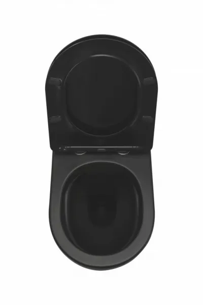 PRIM predstenový inštalačný systém bez tlačidla + WC REA CARLO MINI RIMLESS ČIERNY MAT + SEDADLO PRIM_20/0026 X MM1