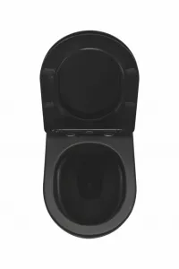 PRIM předstěnový instalační systém s chromovým tlačítkem 20/0041 + WC REA CARLO MINI RIMLESS ČIERNY MAT + SEDADLO PRIM_20/0026 41 MM1