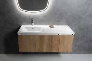 SAPHO - ARECA umývadlo 101x51,5cm, liaty mramor, ľavé, biela AC101L