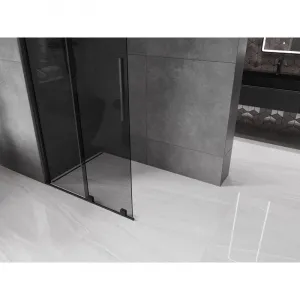 MEXEN/S - Velar Sprchová zástena posuvná Walk-in 85 x 200, grafit 8 mm, čierna 871-085-000-43-70