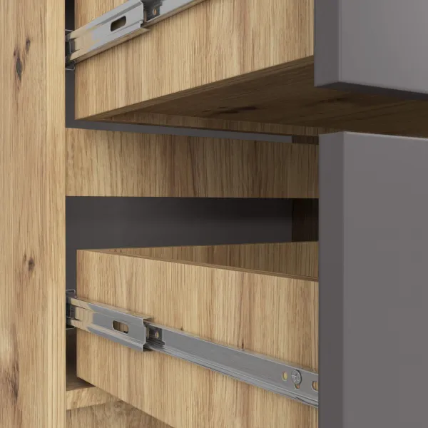 Ak furniture Komoda Kuba 60 cm - 4 zásuvky dub artisan/grafitová