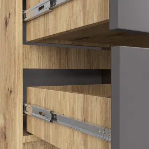 Ak furniture Komoda Kuba 60 cm - 4 zásuvky dub artisan/grafitová