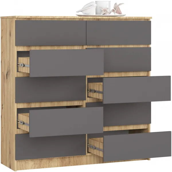 Ak furniture Komoda Kuba 120 cm dub artisan/grafit