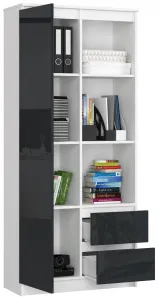 Ak furniture Skriňa Rexa 80 cm biela/grafitová