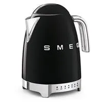 Smeg KLF04BLEU rychlovarná konvice, 1,7 l (7 šálků), 2400 W, styl 50. let, řízení teploty, 7 programů, černá