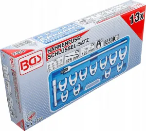 BGS Technics Sada plochých otvorených kľúčov - 12,5 mm (1/2") | 20 - 32 mm | 13-dielna BGS1757