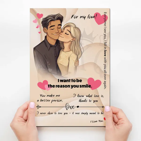 Drevený obraz s vyznaním lásky - For my love