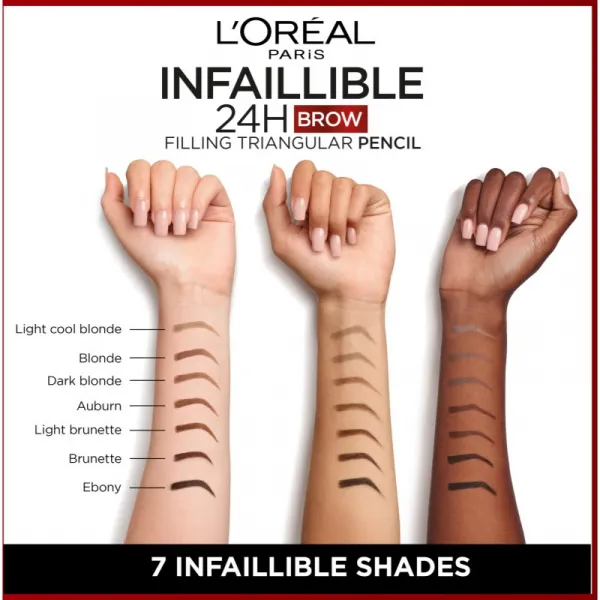L’Oréal Paris Infaillible 24h Filling Triangular Pencil precízna ceruzka na obočie vodeodolná odtieň Dark Blonde 1 ml