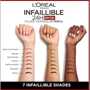 L’Oréal Paris Infaillible 24h Filling Triangular Pencil precízna ceruzka na obočie vodeodolná odtieň Dark Blonde 1 ml