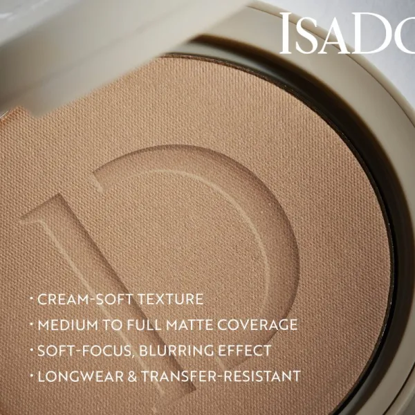 IsaDora The No Compromise Matte Longwear Powder kompaktný púder pre matný vzhľad odtieň 70 Neutral Tan 8 g