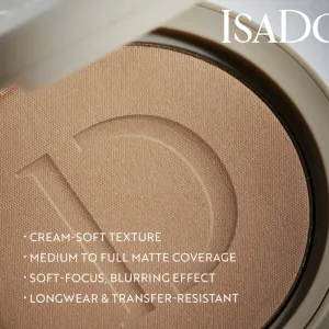 IsaDora The No Compromise Matte Longwear Powder kompaktný púder pre matný vzhľad odtieň 70 Neutral Tan 8 g