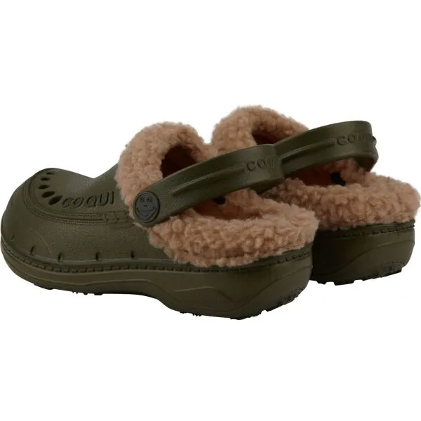 Coqui HUSKY KIDS Detské zateplené clogsy, khaki, veľkosť