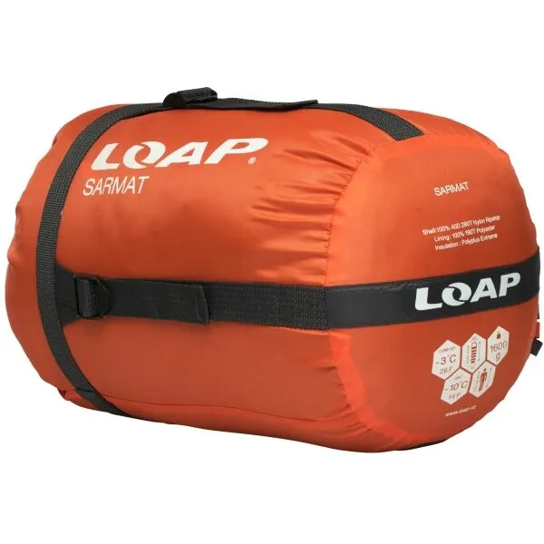 LOAP SARMAT Spací vak, oranžová, veľkosť 220 cm - ľavy zips