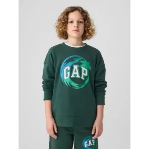 GAP FRAN LOGO Detská mikina, tmavo zelená, veľkosť