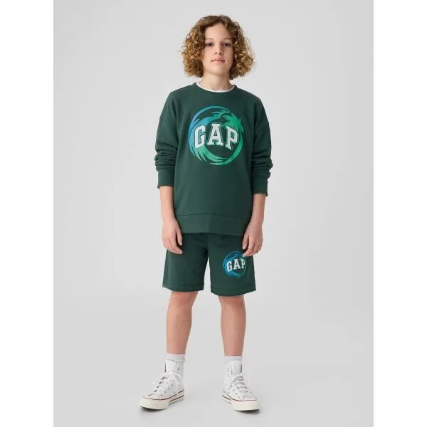 GAP FRAN LOGO Detská mikina, tmavo zelená, veľkosť