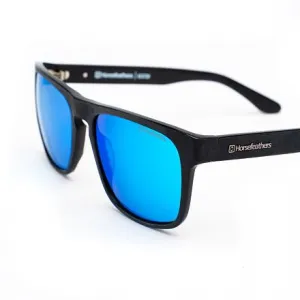 HORSEFEATHERS Slnečné okuliare Keaton - brushed black/mirror blue BLACK