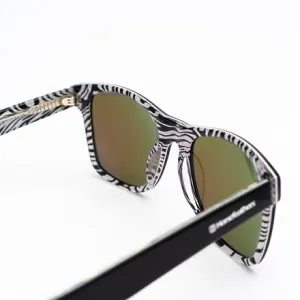 HORSEFEATHERS Slnečné okuliare Foster - zebra/mirror green BLACK