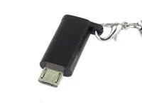 PremiumCord Adaptér USB-C konektor female - USB 2.0 Micro-B/male, černý s očkem na zavěšení