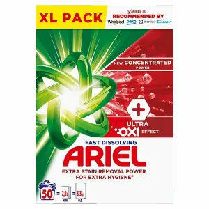 Ariel Prášok Na Pranie 2.75 kg, 50 Praní, + Ultra Oxi Effect 1ks