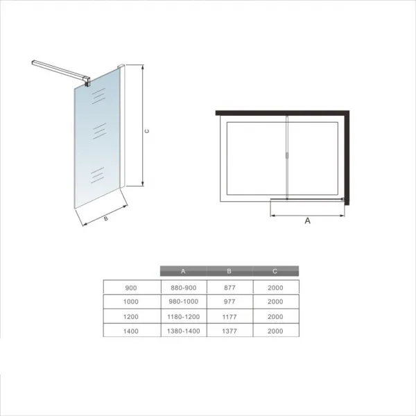H K - FORCE F1 120 Sprchová zástena WALK IN 118-120x 200cm, 10mm sklo SE- FORCE F1 120SET