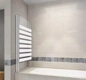 H K - Vaňová zástena S1 STRIPE 80x140cm - jednodielna sklopná, číre sklo so vzorom, varianta ľavá SE-S1STRIPE-13