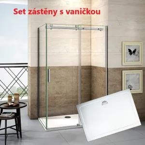 H K - Sprchovací kút DIAMOND 140x80cm L/P variant vrátane sprchovej vaničky z liateho mramoru SE- DIAMOND14080/SE-THOR-14080