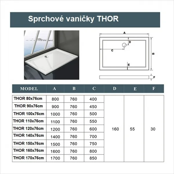 H K - Sprchovací kút obdĺžnikový, SIMPLE BASIC 100x76x185 cm L/P variant, rohový vstup vrátane sprchovej vaničky z liateho mramoru SE-SIMPLE10076-185/THOR-10076