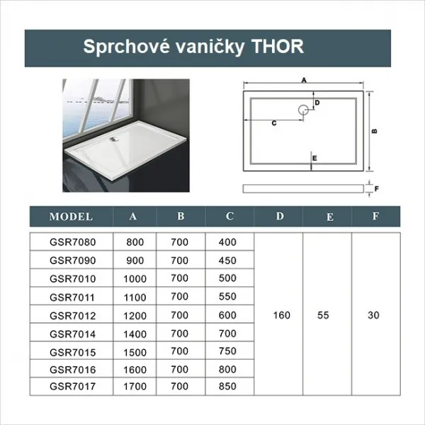 H K - Sprchovací kút obdĺžnikový, SIMPLE BASIC 100x70x185 cm L/P variant, rohový vstup vrátane sprchovej vaničky z liateho mramoru SE-SIMPLE10070-185/THOR-10070