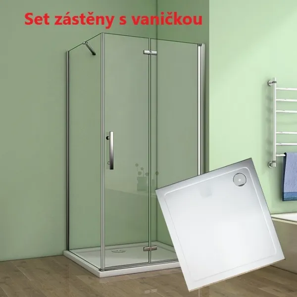 H K - Sprchovací kút MELODY B8 70x70 cm so zalamovacími dverami vrátane sprchovej vaničky z liateho mramoru SE-MELODYB87070/THOR-70SQ