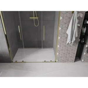 MEXEN/S - Velar L Duo posuvné sprchové dvere 160, transparent, zlatá 871-160-003-02-50