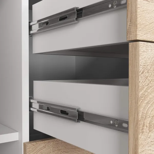 Ak furniture Komoda Torvi K 110 cm biela/dub sonoma