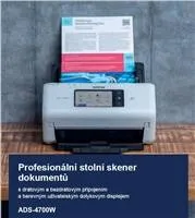 BROTHER skener ADS-4700W DUALSKEN A4 40 str./min/80duálny 600x600 60ADF USB LAN WIFI - displej 10.5cm