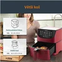 Cosori CP158-AF PREMIUM –  5.5L  horkovzdušná fritéza + 5x špíz a gril. rošt, red