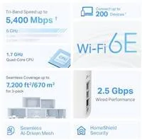 TP-Link Deco XE75 Pro(3-pack) WiFi6E Mesh (AXE5400,2,4GHz/5GHz/6GHz,1x2,5GbELAN/WAN,2xGbELAN)