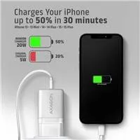 AXAGON ACU-PD20W, nabíjačka do siete 20W, 1x port USB-C, PD3.0/PPS/QC4+/AFC/Apple, biela